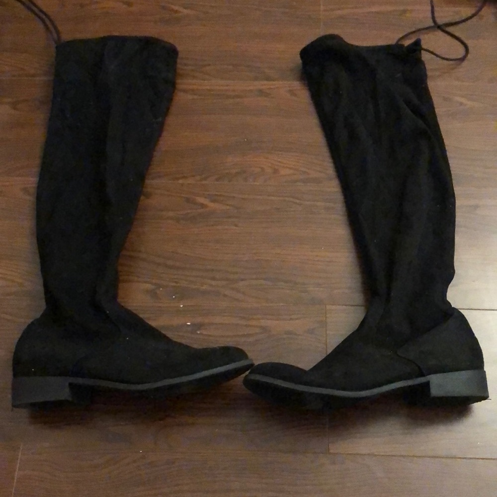 Over the knee suede boots